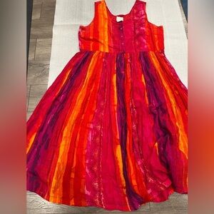 [L]Vintage Sentiments Red Button Sleeveless Maxi Dress